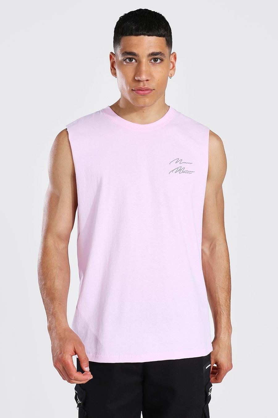 Light pink Man Signature Oversize linne image number 1