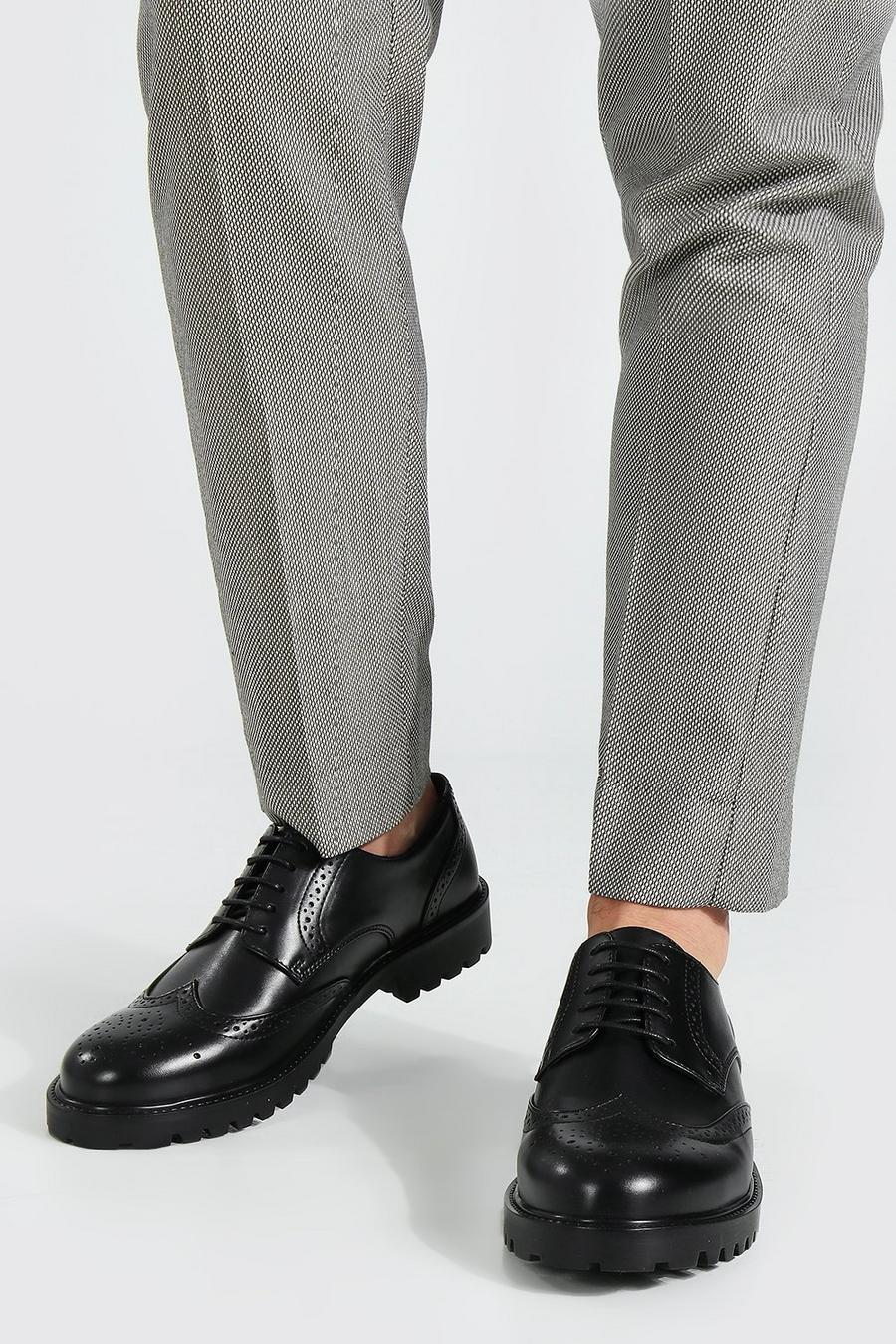 Black Leather Look Classic Brogue image number 1