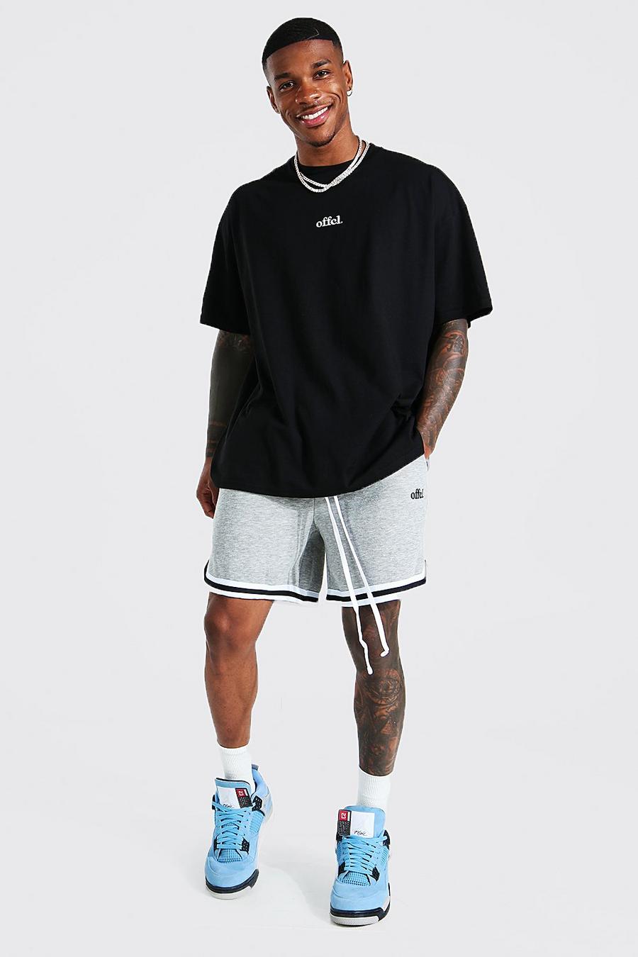 Black Oversized Offcl Hi-lo Tee And Basketball Short image number 1