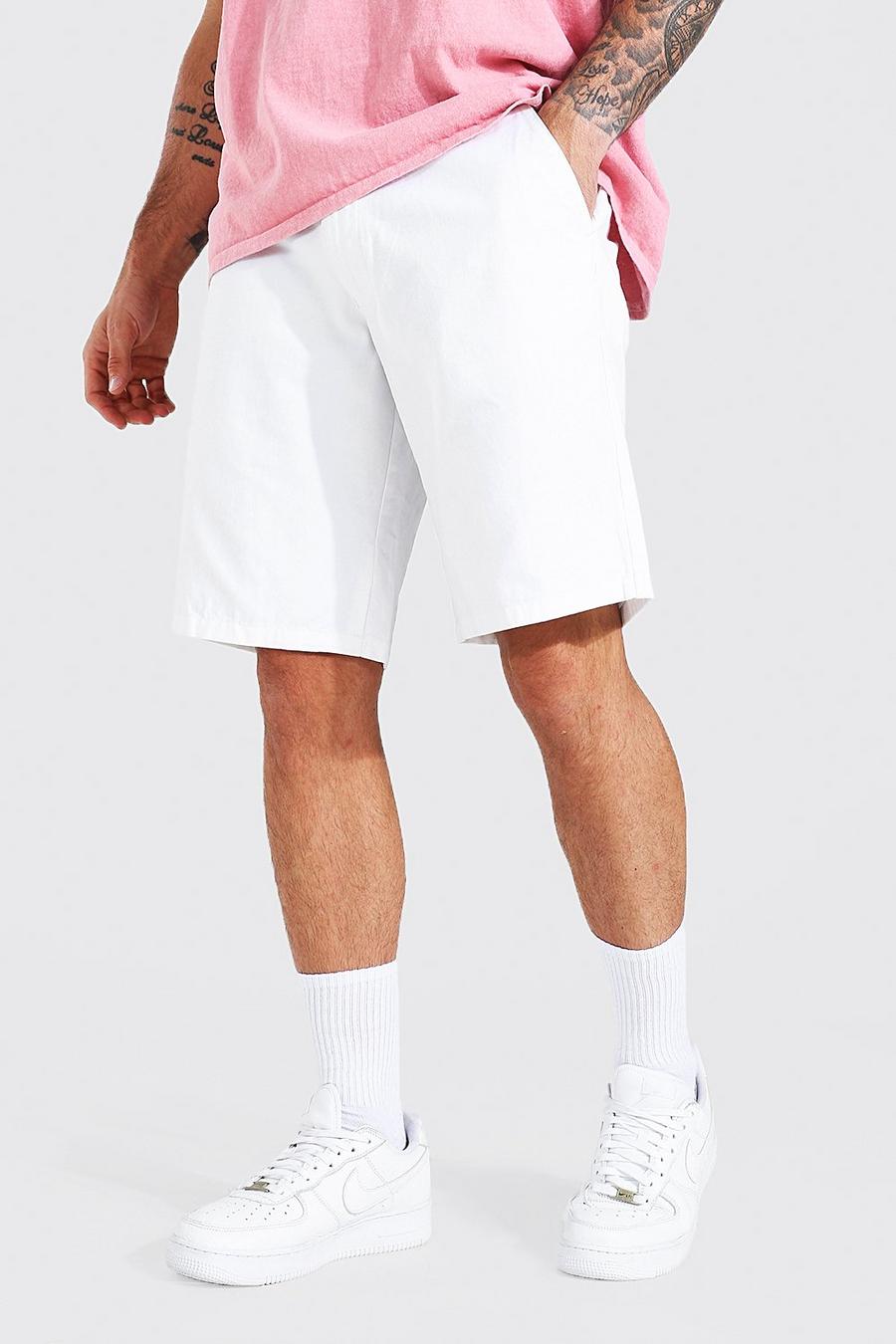 White Relaxed Fit Chino Short image number 1