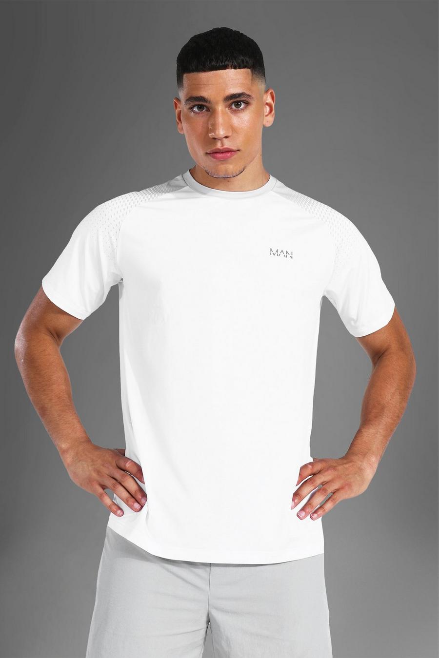 T-shirt à manches effet ombré - MAN Active, White image number 1