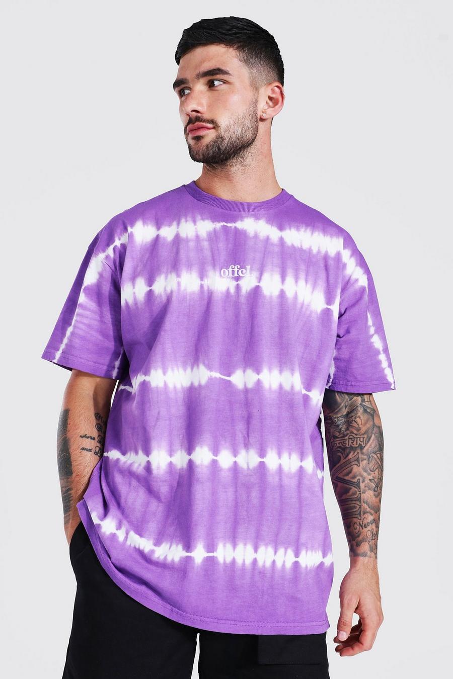 Purple lila Offcl Oversize batikmönstrad t-shirt image number 1