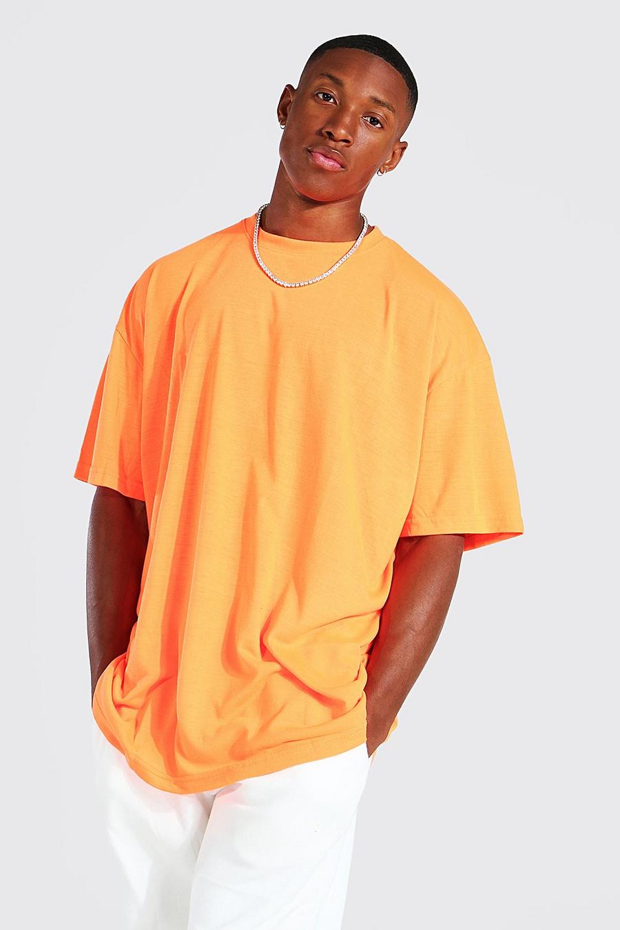 T-shirt oversize à col ras du cou, Neon-orange image number 1
