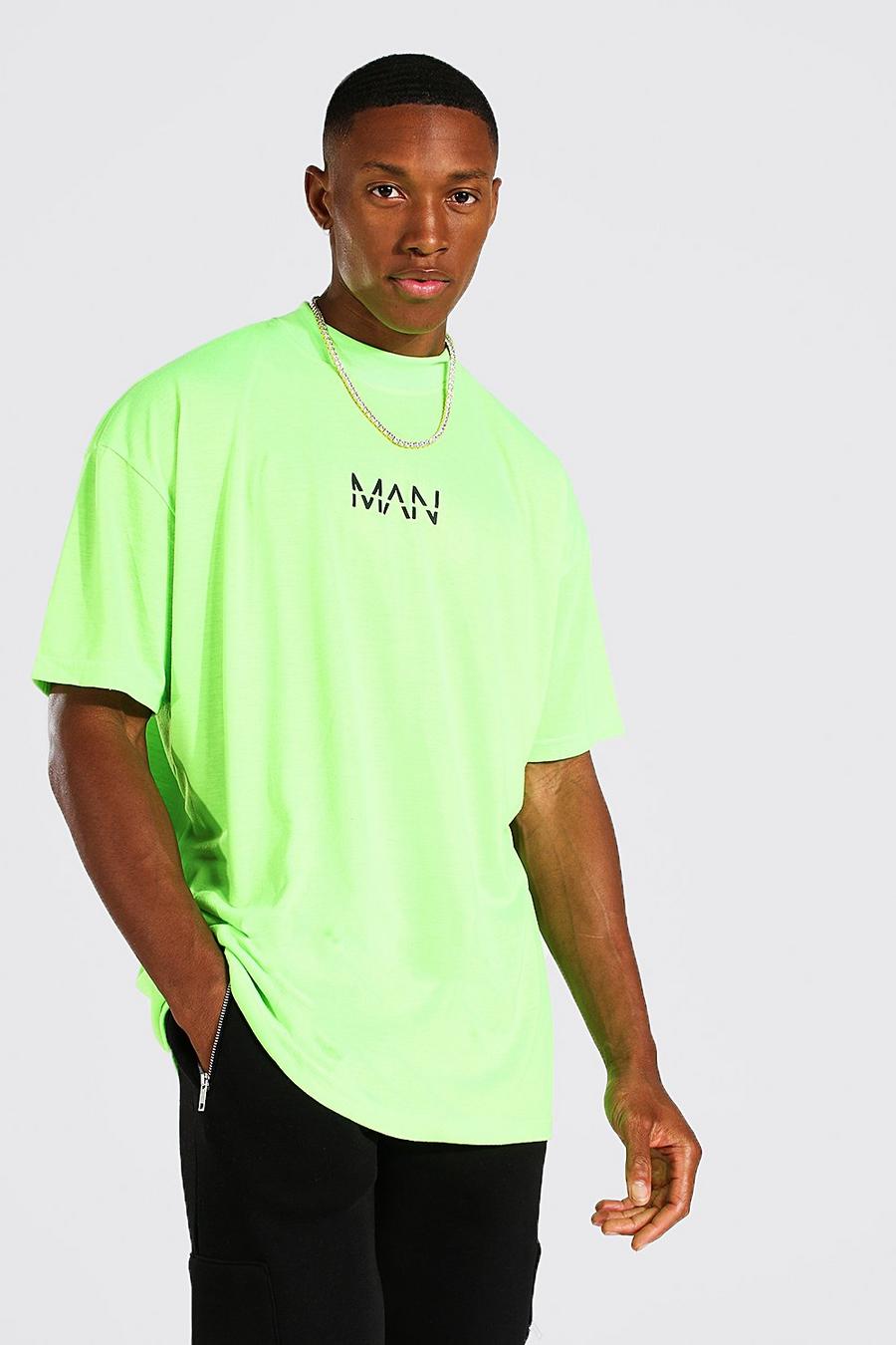 Camiseta oversize MAN Original con cuello extendido, Neon-green image number 1