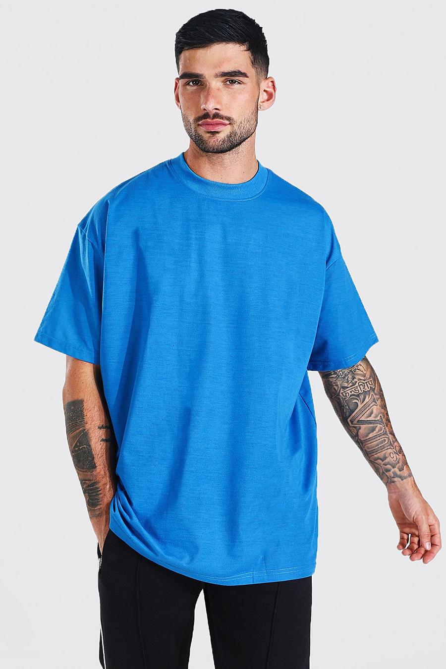Electric blue Oversized Extended Neck T-shirt image number 1