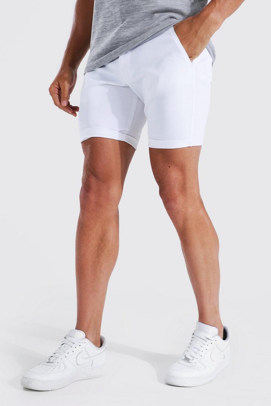 White Skinny Fit Chino Short image number 1