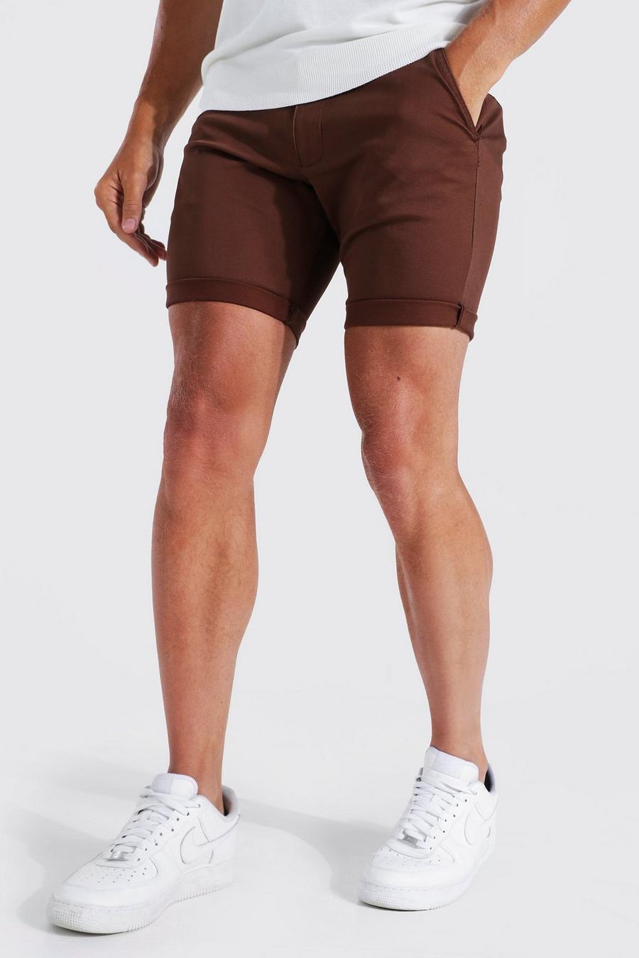 Pantaloncini Chino Skinny Fit, Chocolate image number 1