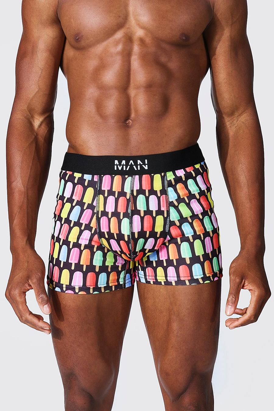Man-Dash Jersey-Boxershorts mit Eis-Print, Black image number 1
