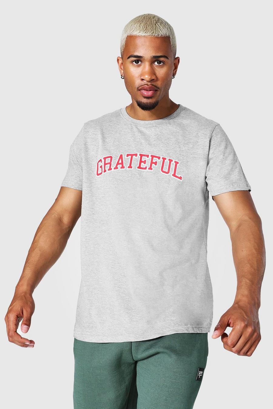 Grey marl Oversized Grateful T-shirt image number 1