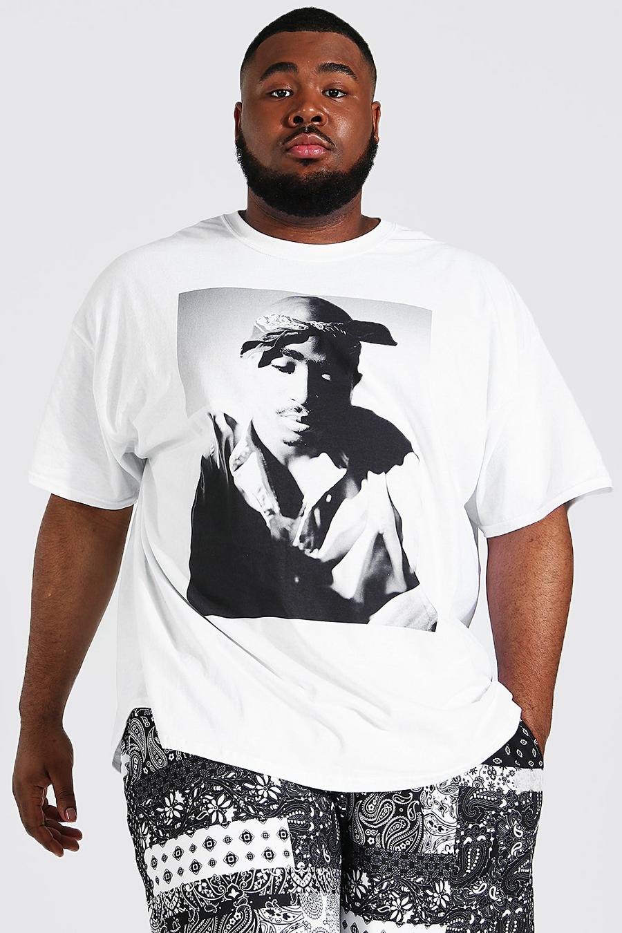 White Plus Size Tupac License T-shirt image number 1