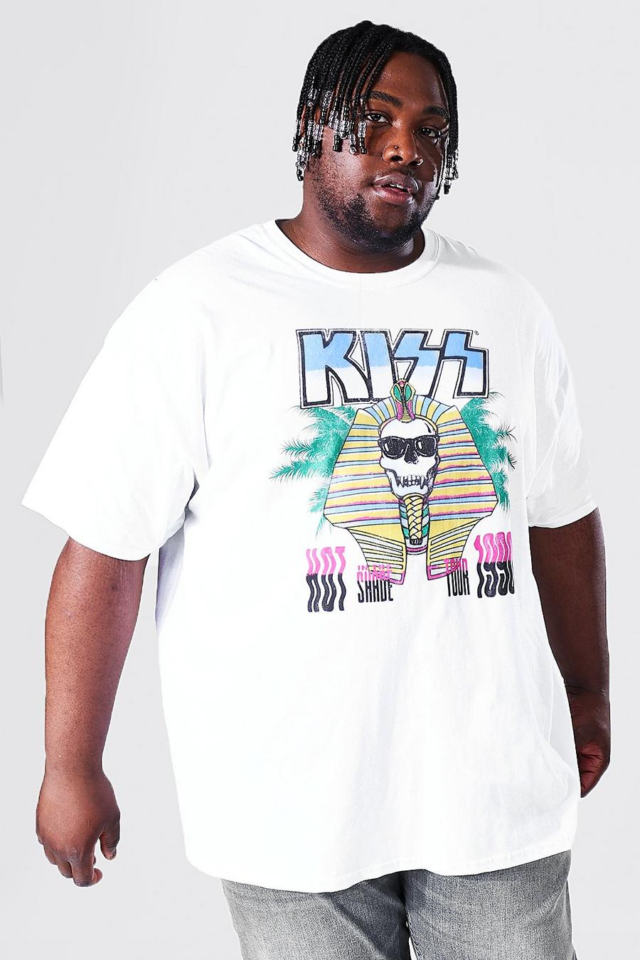 White Plus Size Kiss Palm License T-shirt image number 1