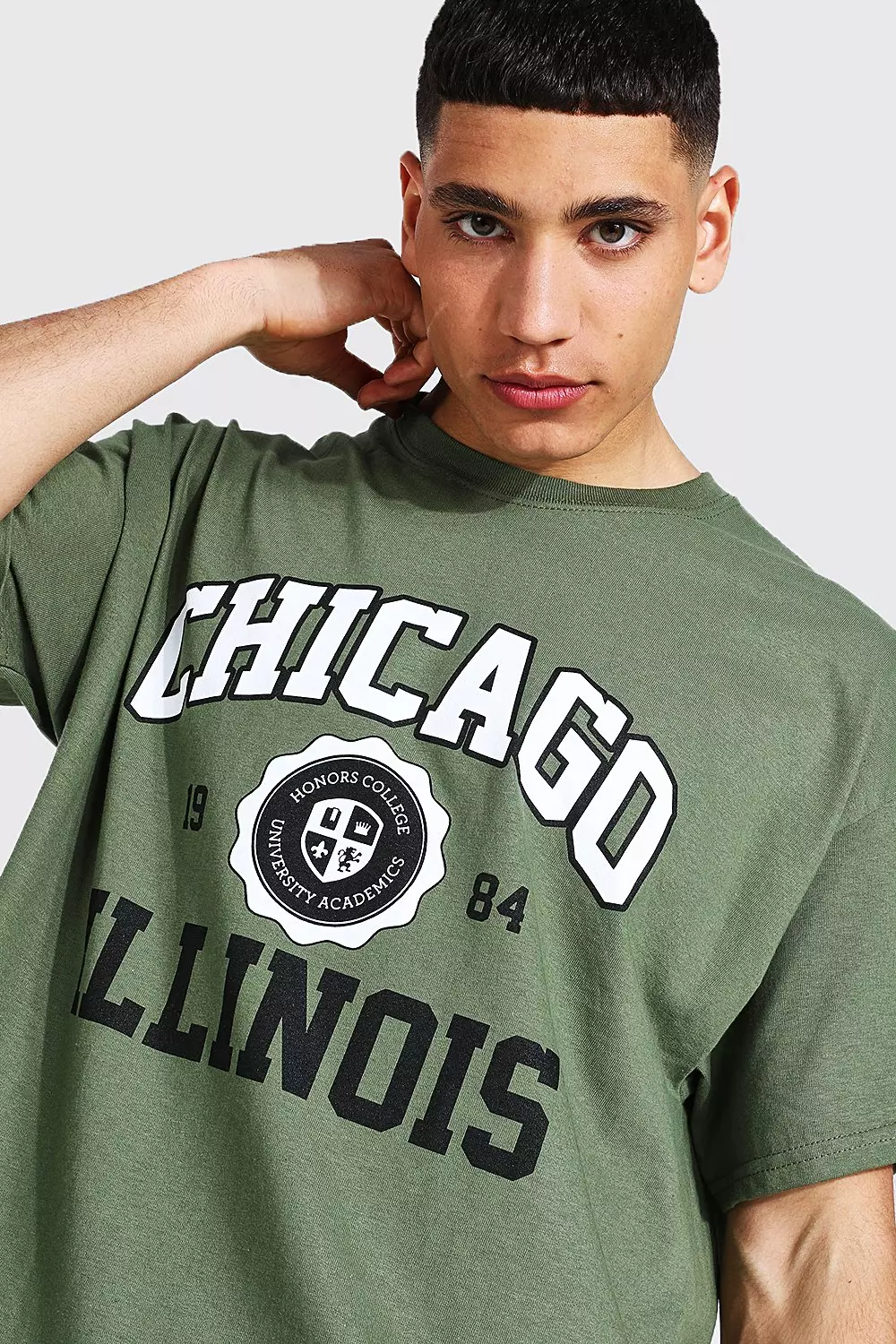 Oversized Chicago Print T-Shirt
