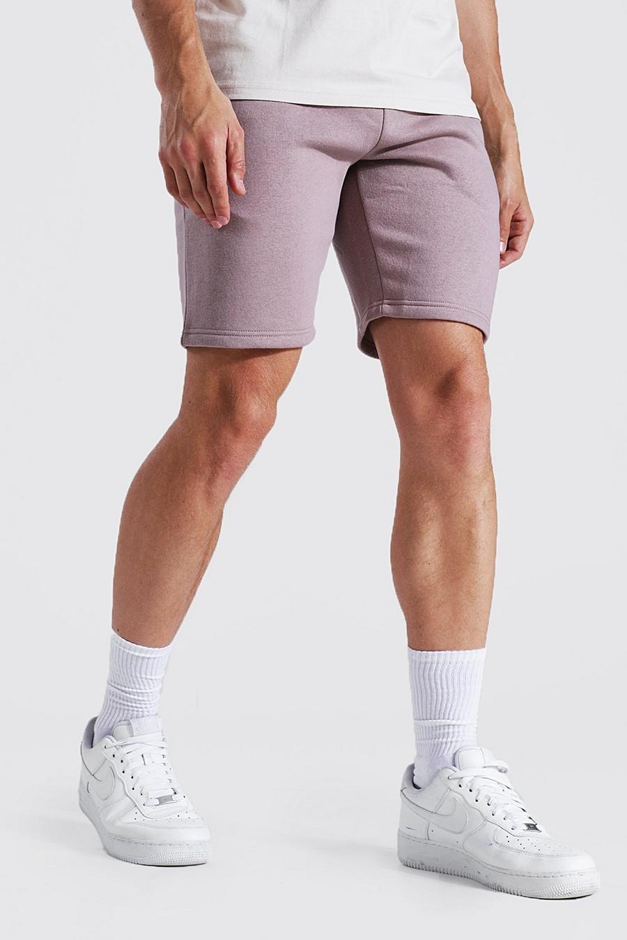 Stone Basic Mid Length Slim Jersey Shorts image number 1