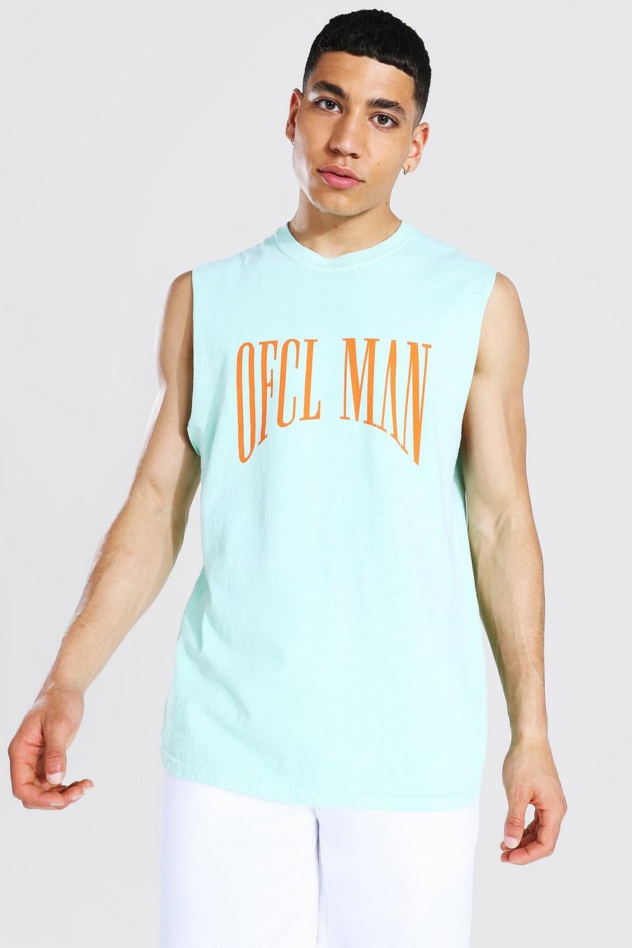 Pale green Ofcl Man Overdye Tank Top image number 1