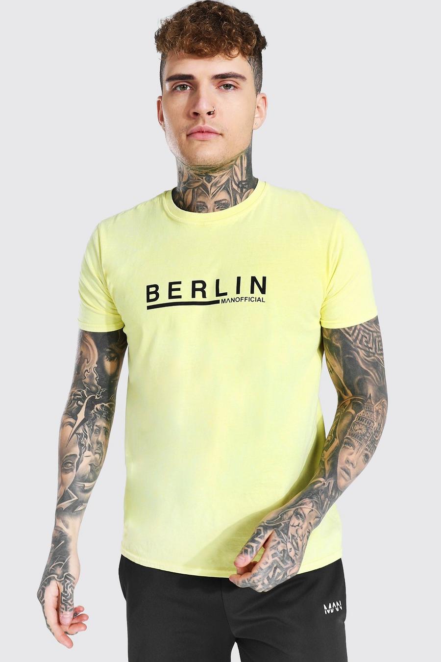 Yellow gul Berlin Överfärgad t-shirt image number 1