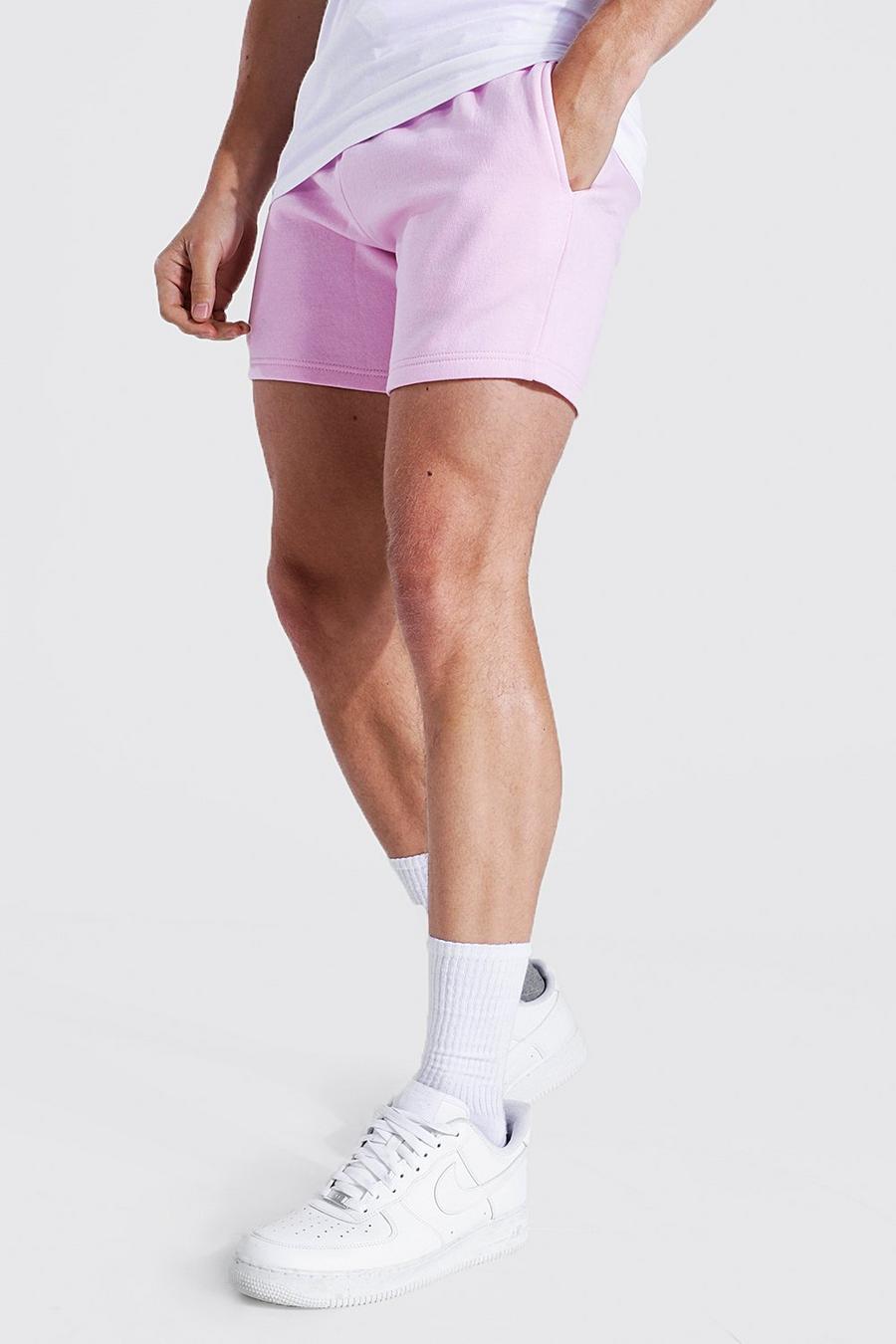 Pink Basic Short Length Slim Jersey Shorts image number 1