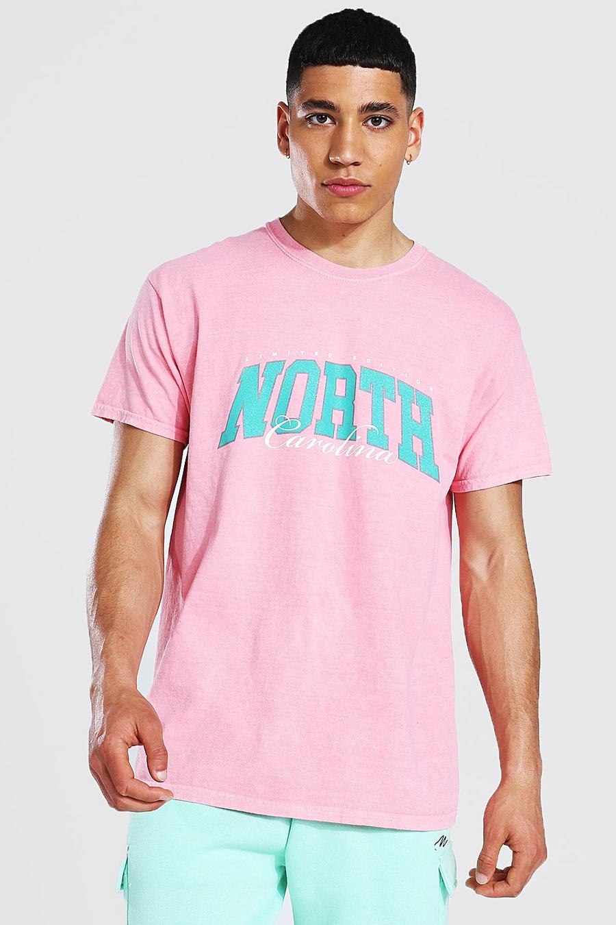 Coral North Carolina Print Overdye T-shirt image number 1