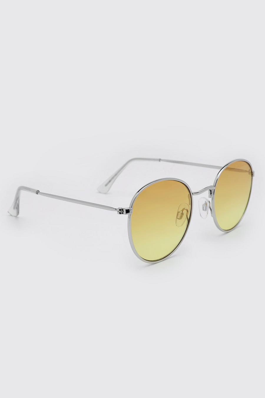 Silver Mirrored Metal Navigator Sunglasses image number 1