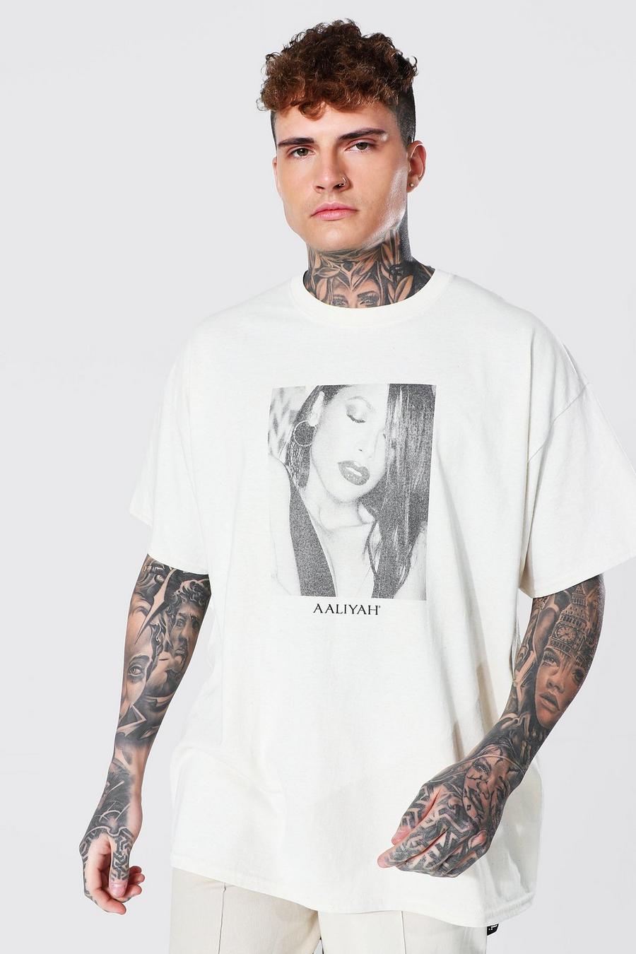 Sand Oversized Aaliyah License T-shirt image number 1
