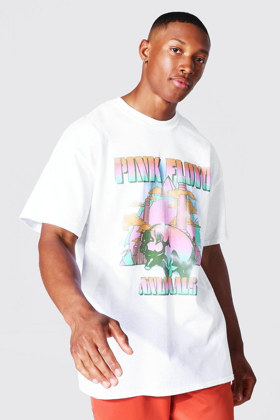 Oversize T-Shirt mit Pink Floyd Print, White image number 1