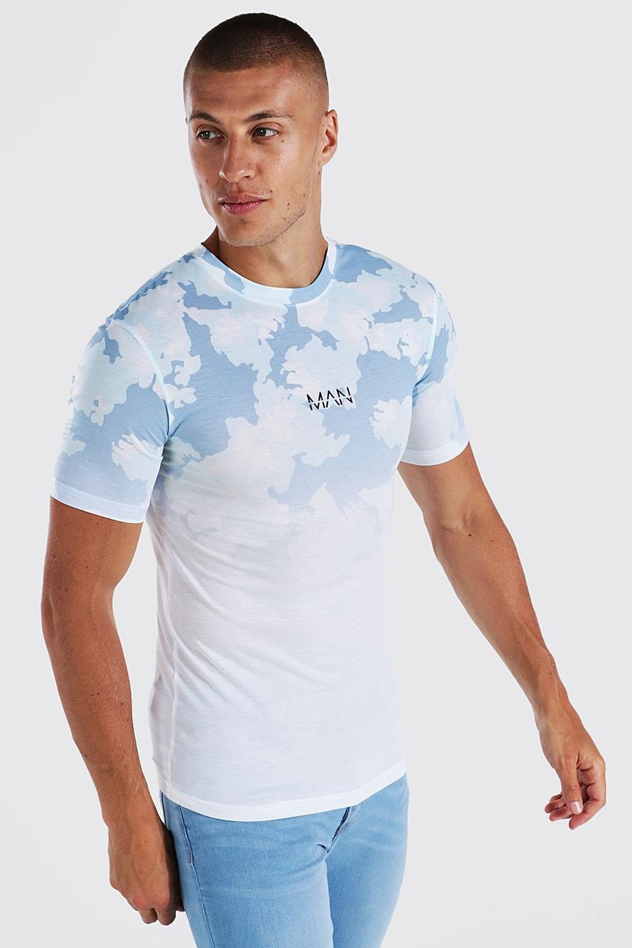 White Muscle Fit Original Man Camo Ombre T-shirt image number 1