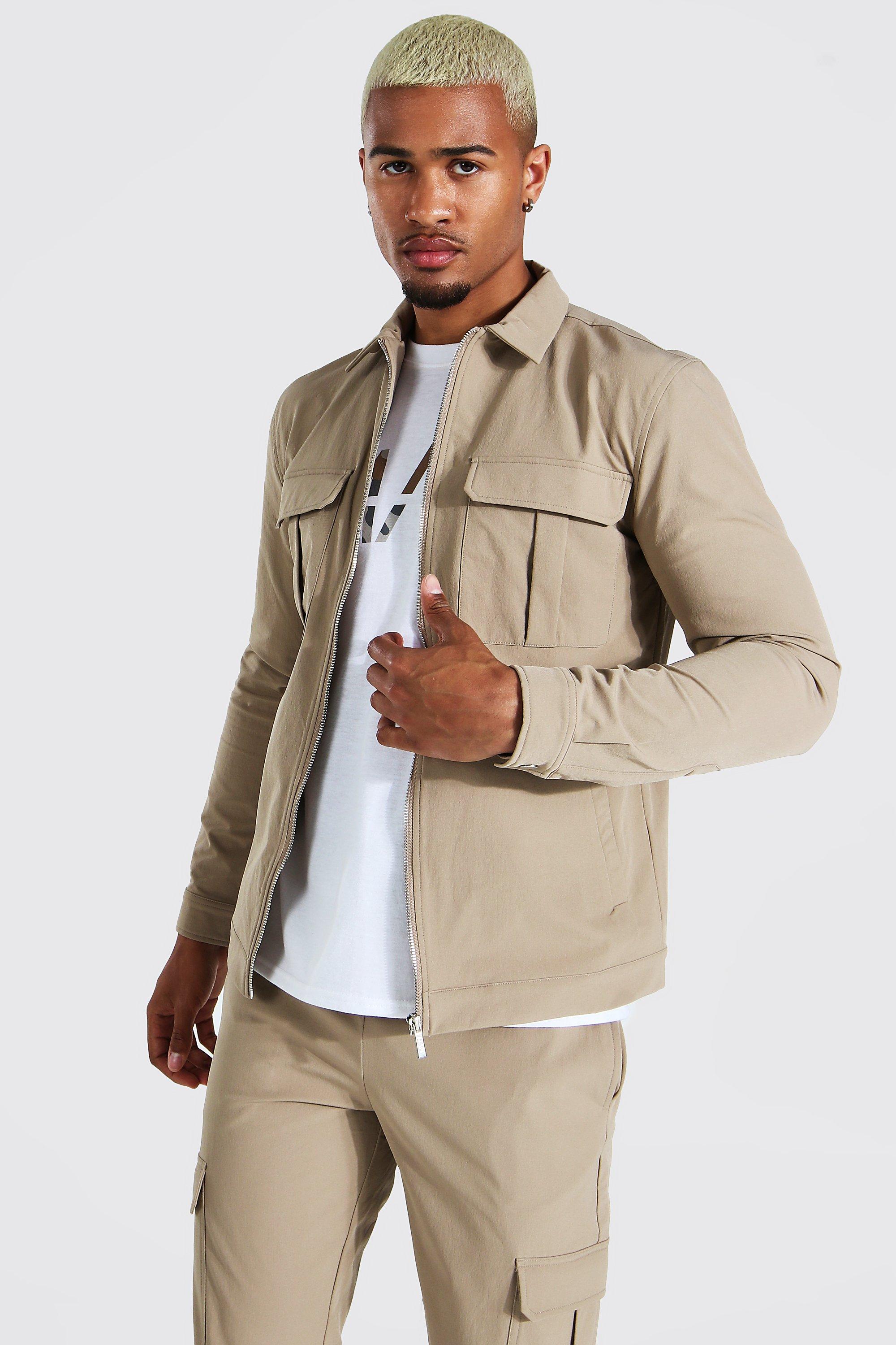 Beige on sale cargo jacket