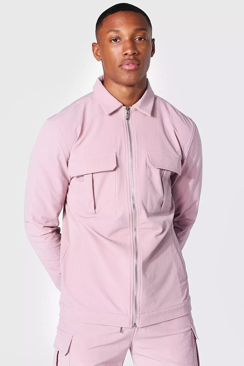 Pink clearance cargo jacket