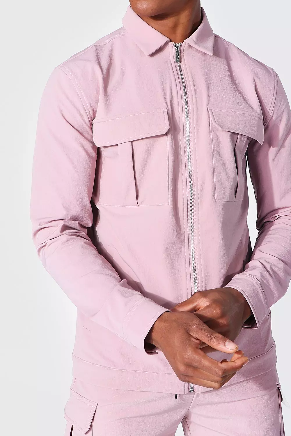 Pink top cargo jacket