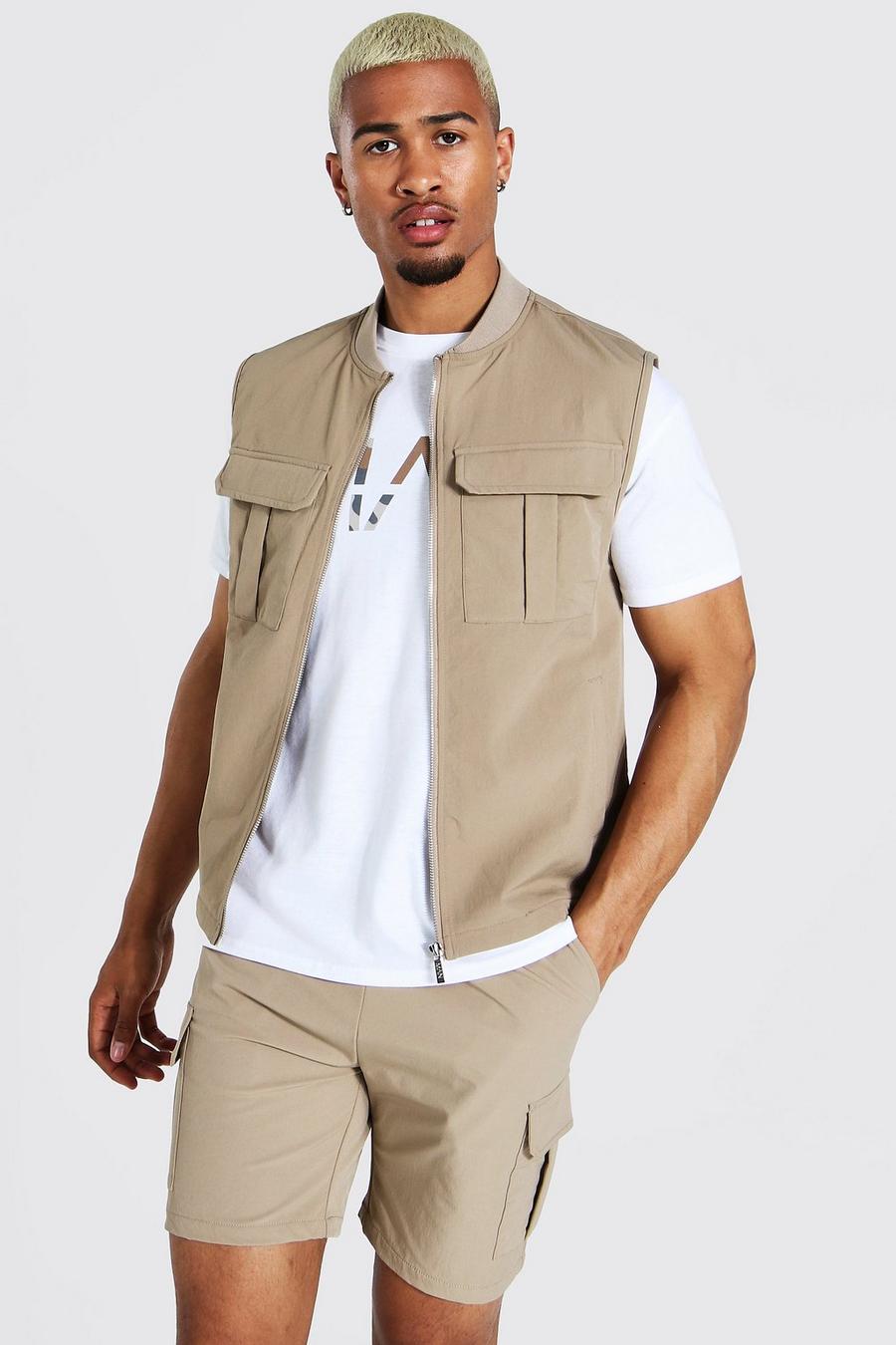 Beige Tailored Utility Tank image number 1