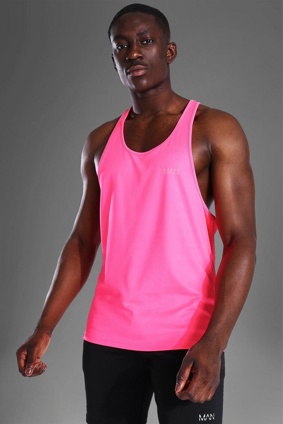 Neon-pink Man Active Gym Neon Racer Vest image number 1