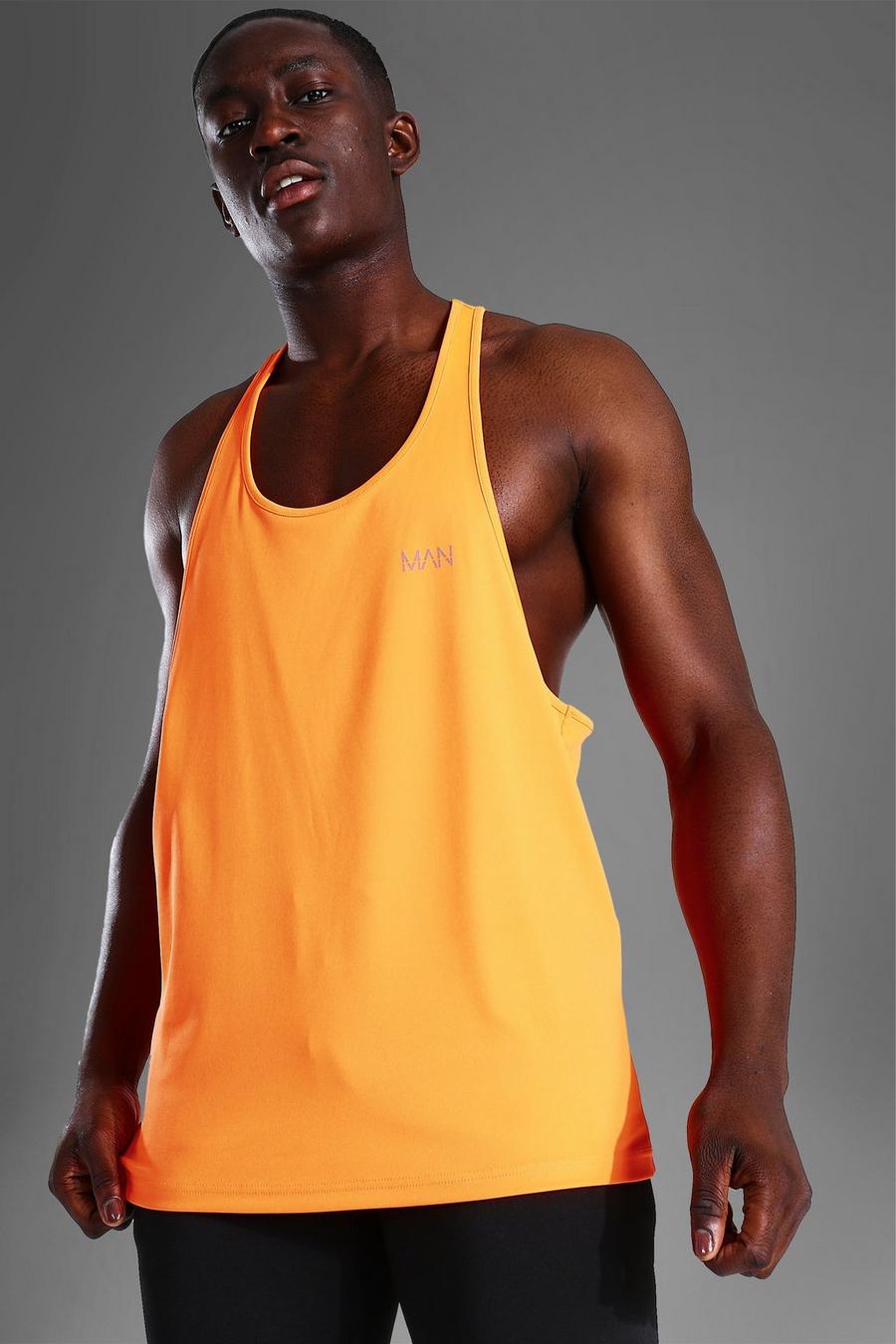 Man Active Neon Racer-Trägershirt, Neon-orange image number 1