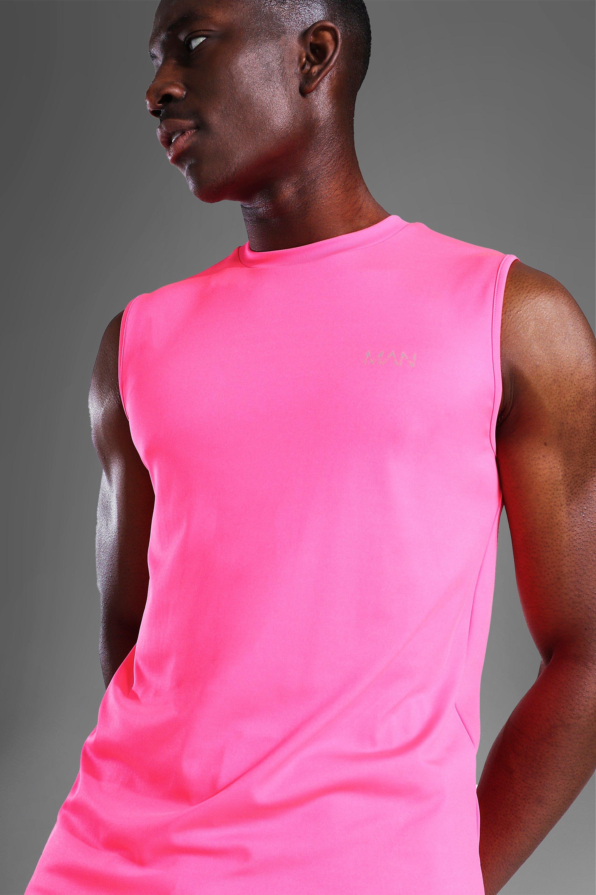 Camiseta store rosa fosforito