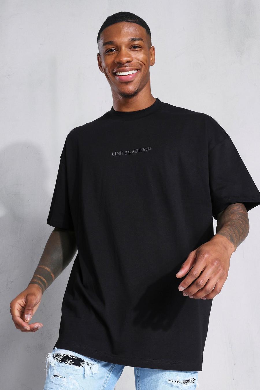 Black Oversized Limited Edition Embroidered T-shirt image number 1