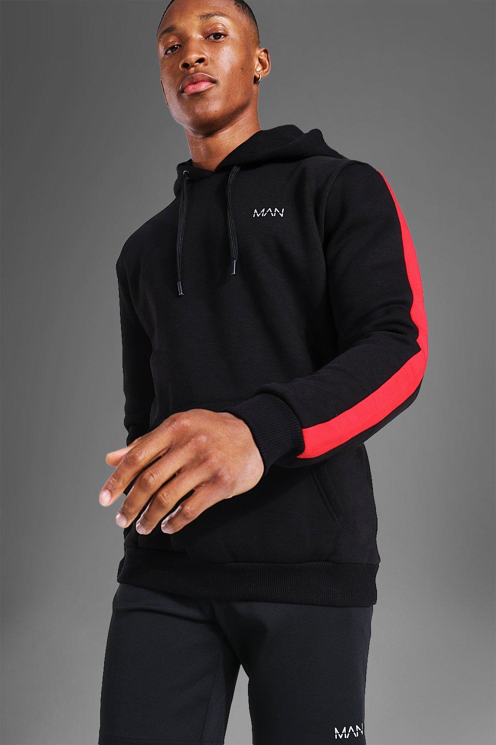 Man Active Oth Side Stripe Hoodie
