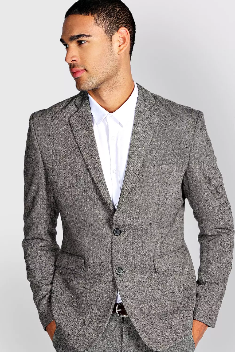 Tweed blazer slim fit sale