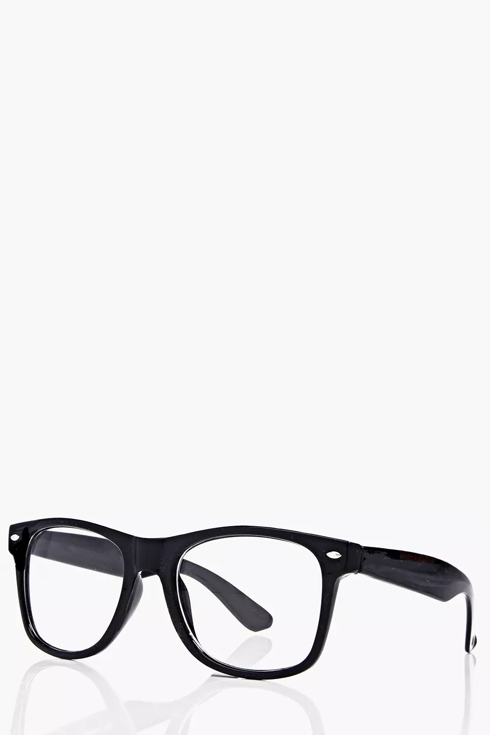 Black Geek Clear Lens Glasses alternative image