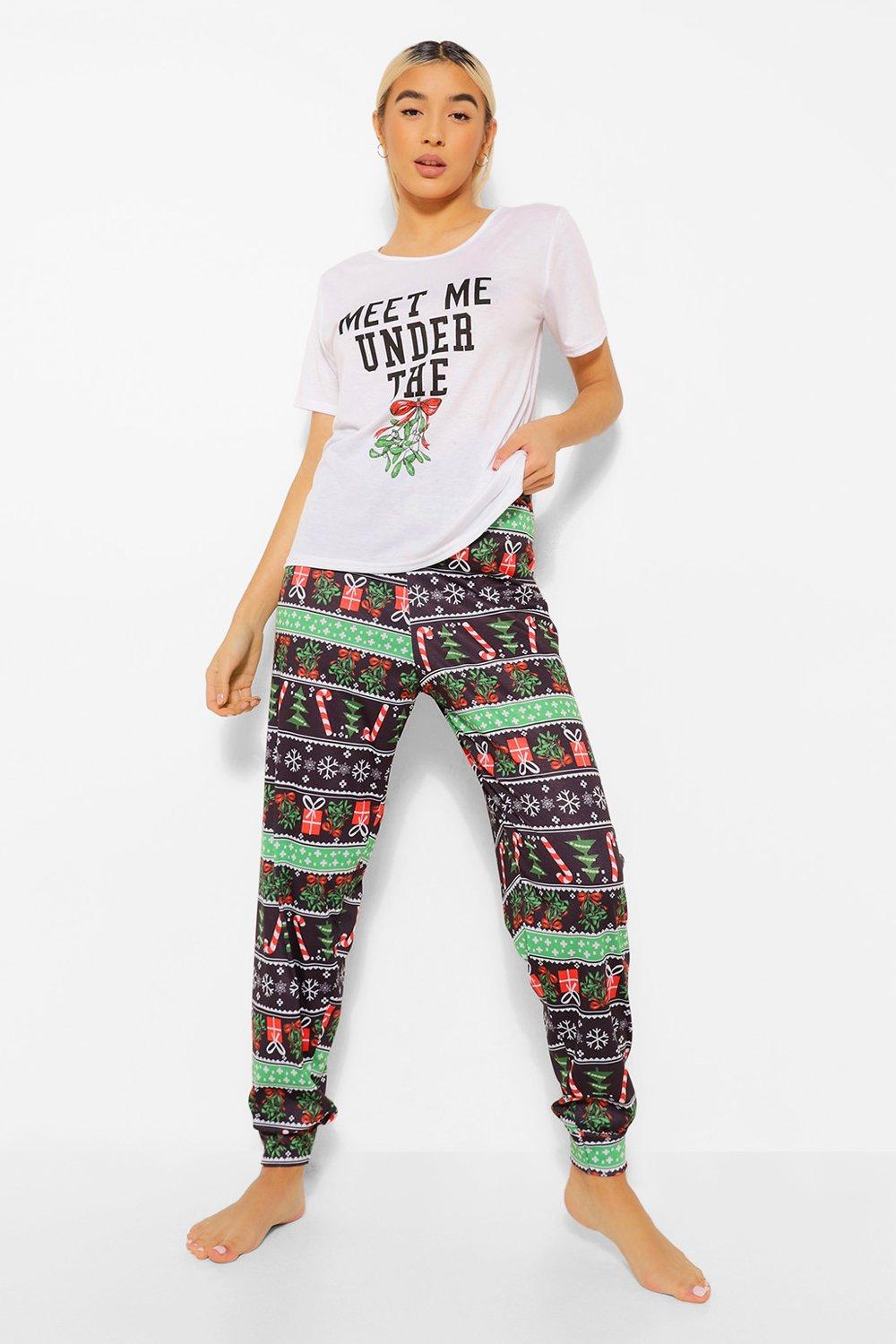 Hers Meet Me Under The Mistletoe Pj Set