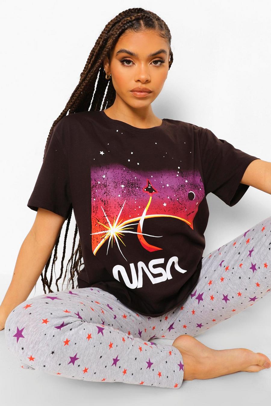 Conjunto de pijama con estampado de estrellas de la NASA, Gris image number 1