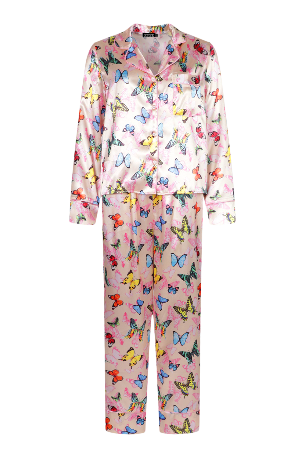 Butterfly Print Satin Pj Pants Set boohoo CA