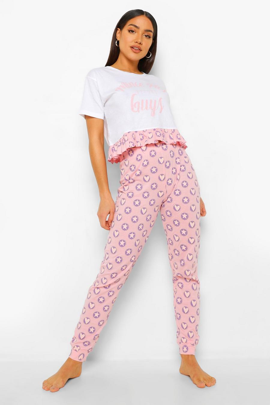Conjunto de pantalones cortos de pijama Mince Pie Before Guys, Blanco image number 1