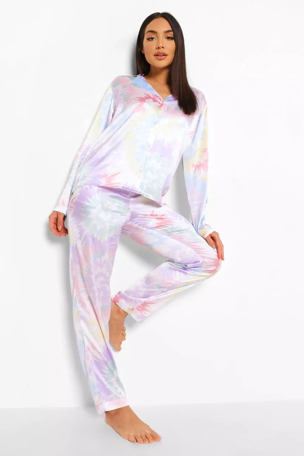 Tie dye satin pajamas hotsell