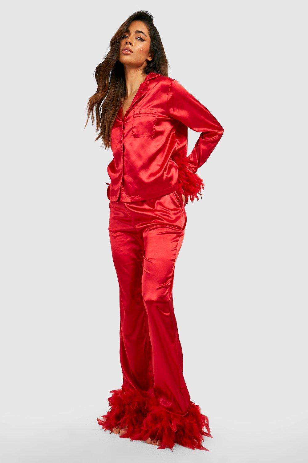 Red pajamas online womens