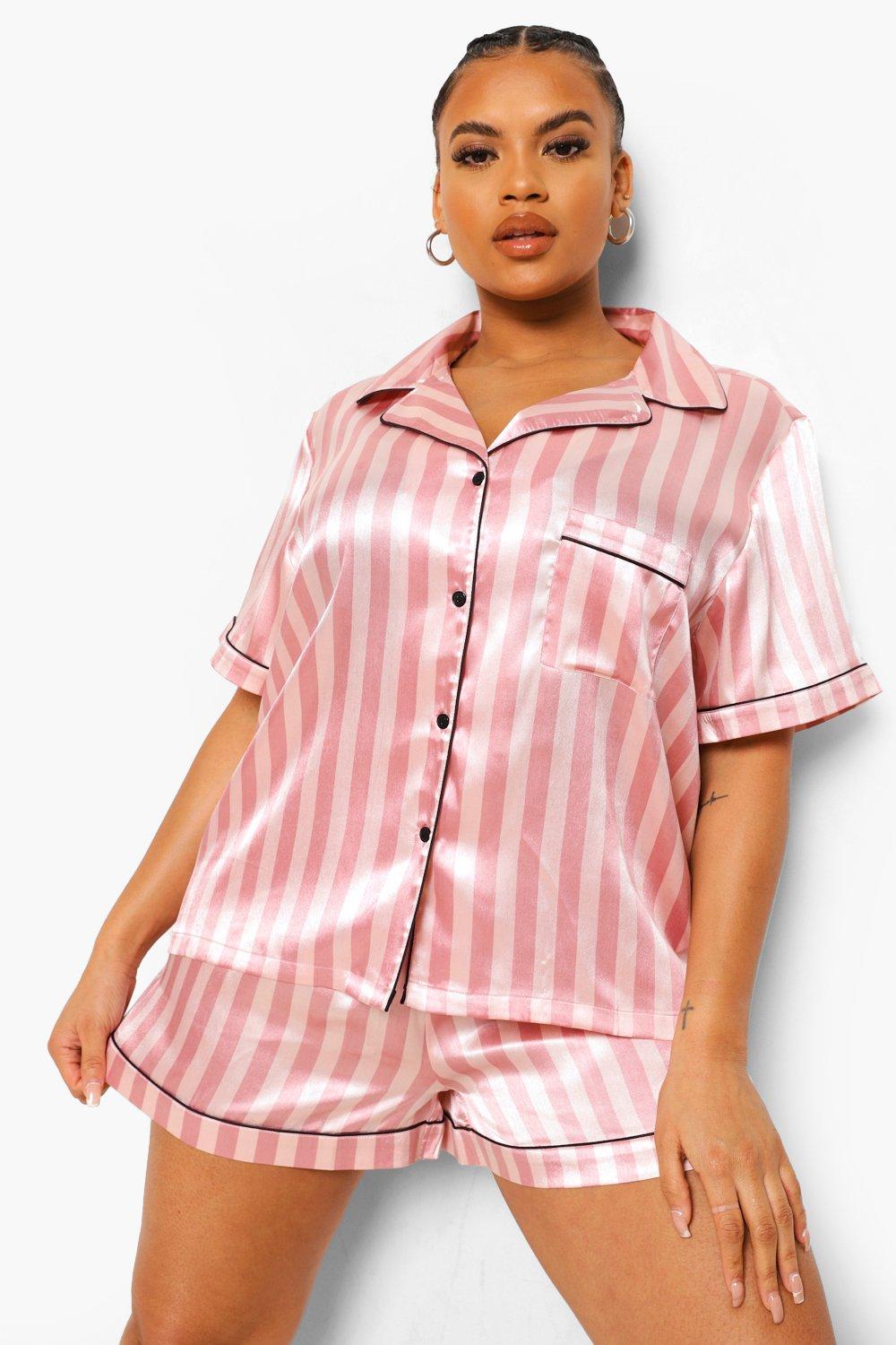 Candy stripe satin pyjamas sale