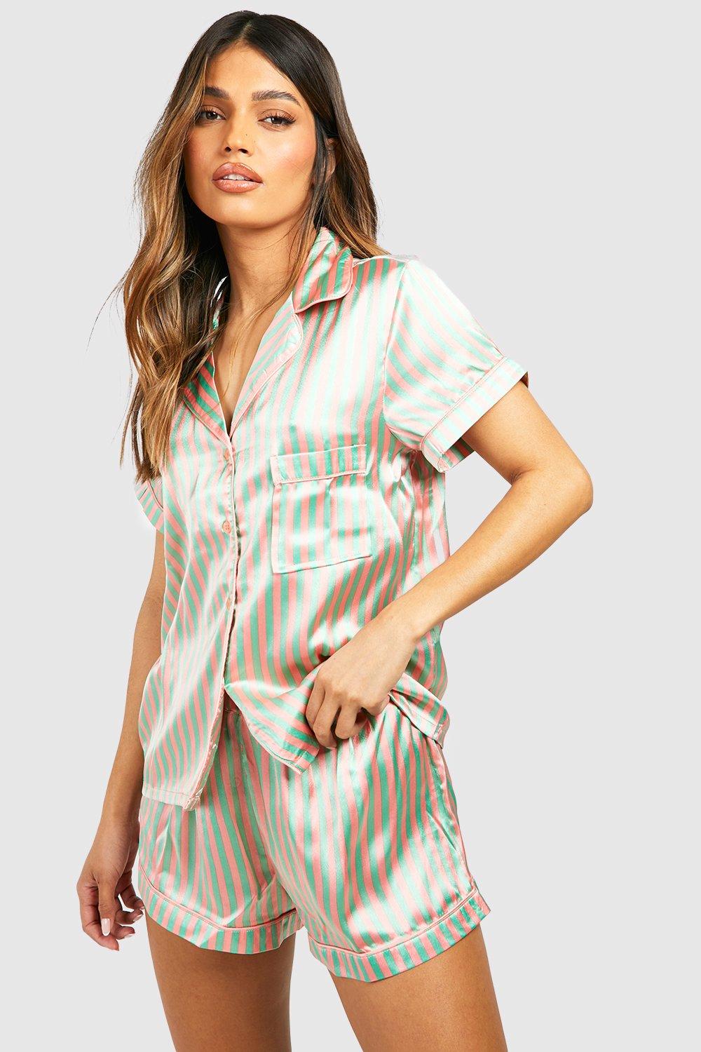 Women's Prettylittlething Pink Stripe Pant PJ Set - Size 0