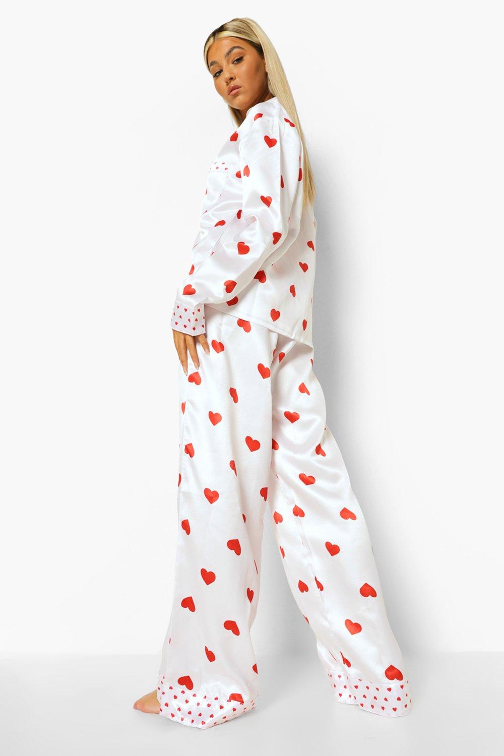 Tall Satin Love Heart Pj Set