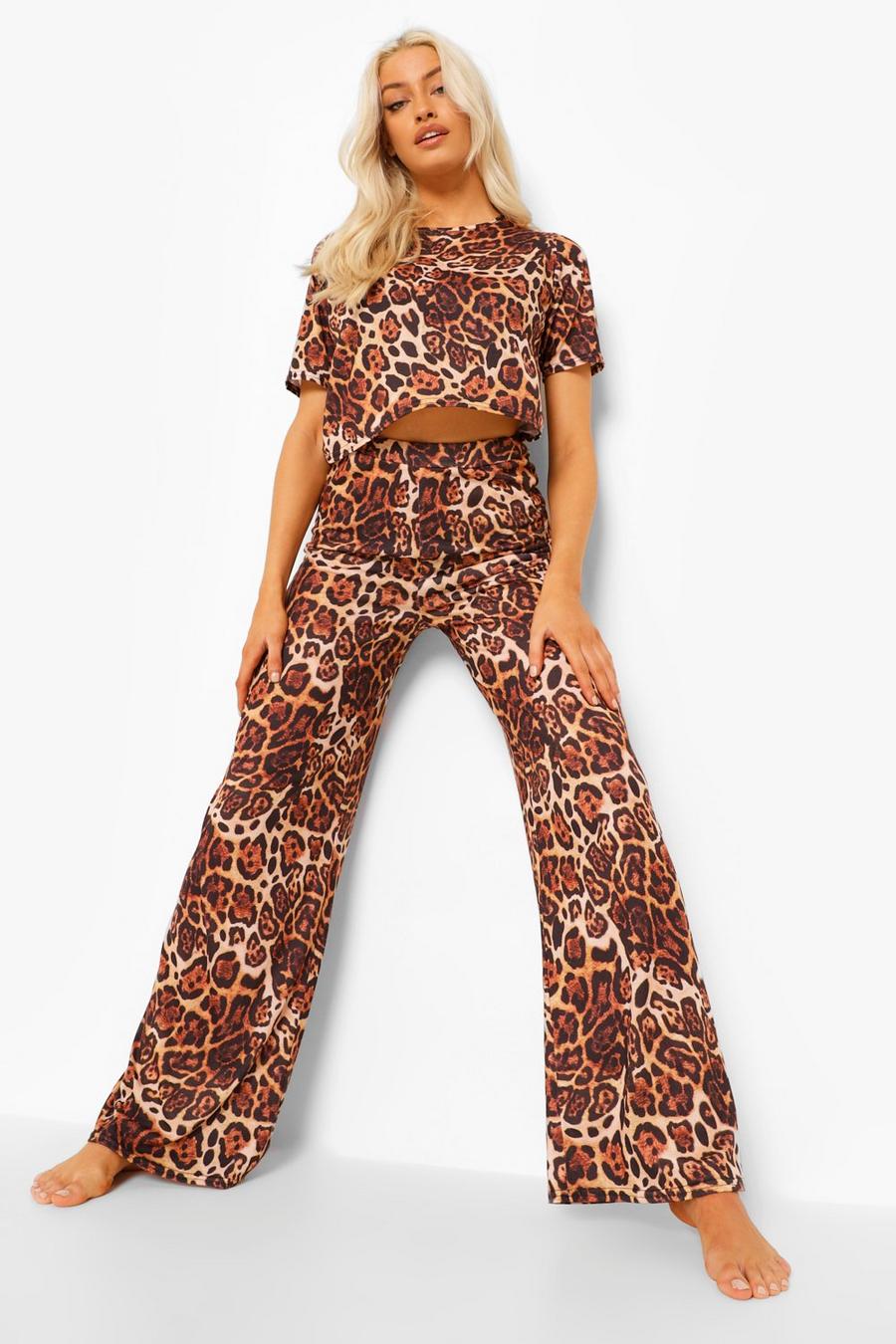 Brown Leopard Mix N Match Pajama Bottoms image number 1