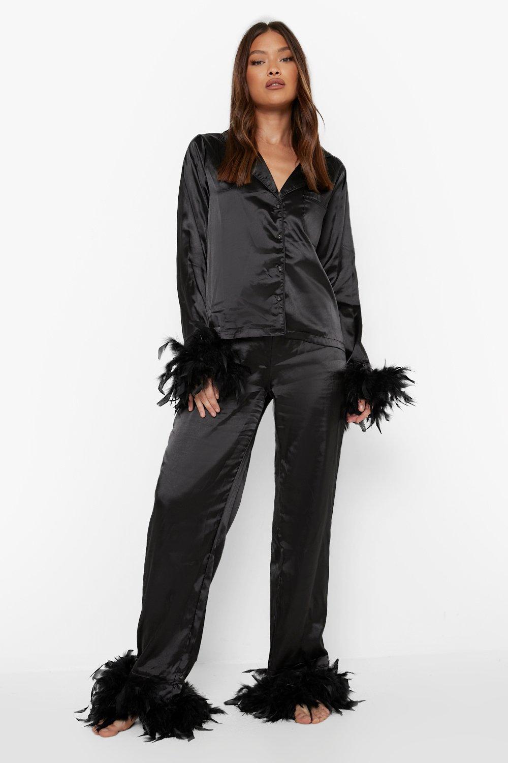 Women's Premium Feather Trim Pyjamas