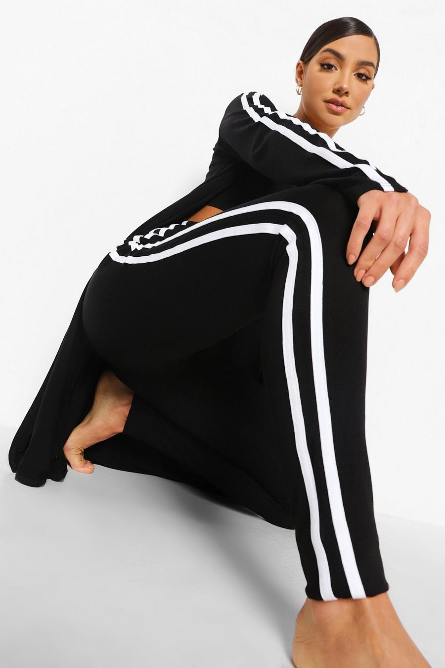 Black Side Stripe 3 Piece Loungewear Set image number 1