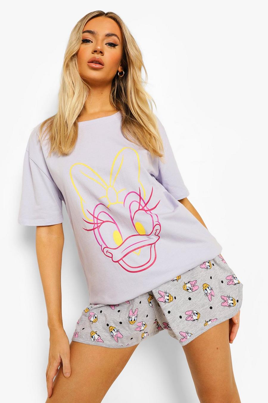 Purple lila Disney Kajsa Anka Pyjamas med shorts image number 1
