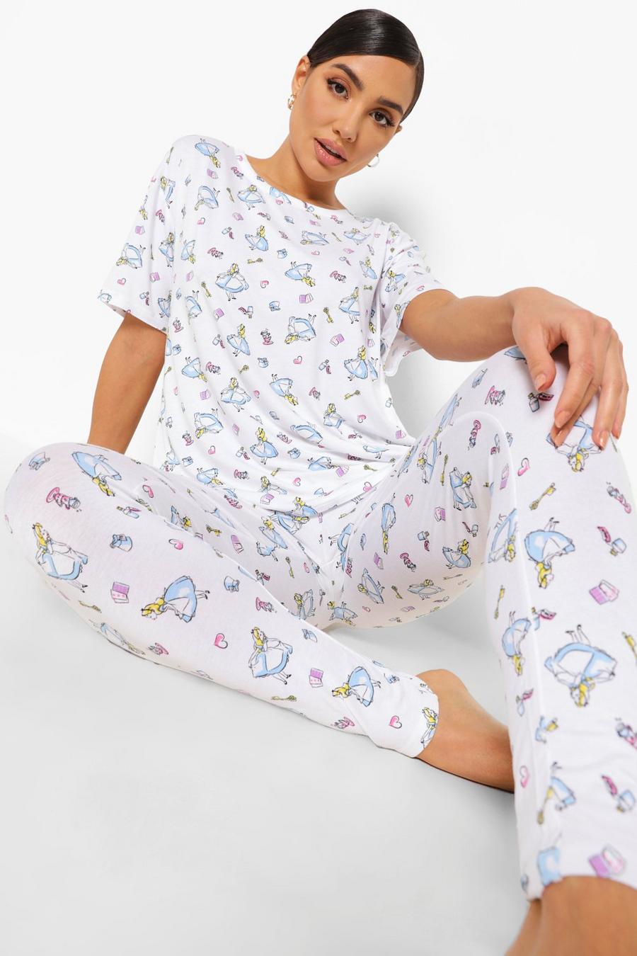 Pijama con legging con stampa Disney di Alice nel paese delle meraviglie, Bianco image number 1